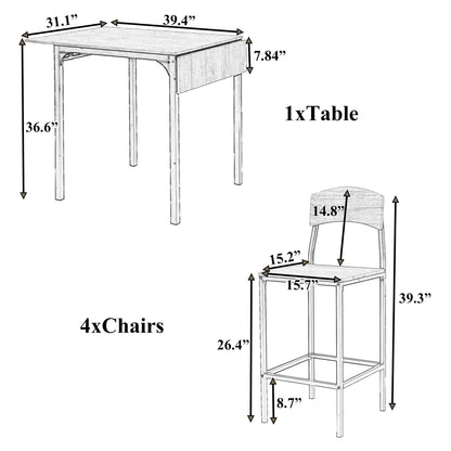 1st Choice Furniture Direct Counter Height Set 1st Choice 5- Piece Counter Height Drop Leaf Dining Set with 4 Chairs