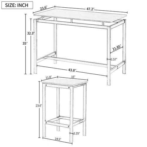 1st Choice Furniture Direct Counter Height Set 1st Choice 5-Piece Oak Kitchen Counter Height Table Set with 4 Stools