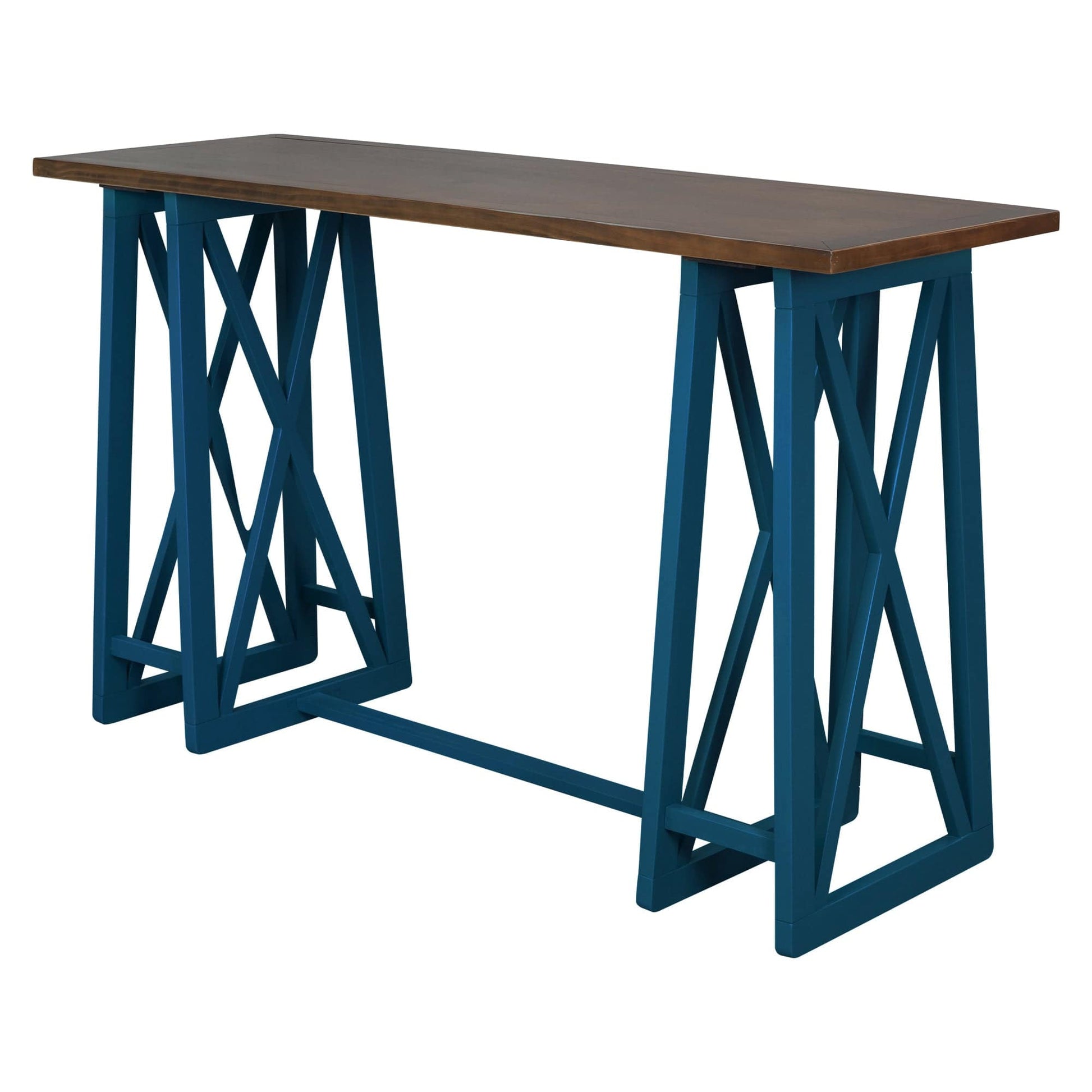 1st Choice Furniture Direct Counter Height Set 1st Choice 5-Piece Walnut+Blue Counter Height Dining Set with 4 stools