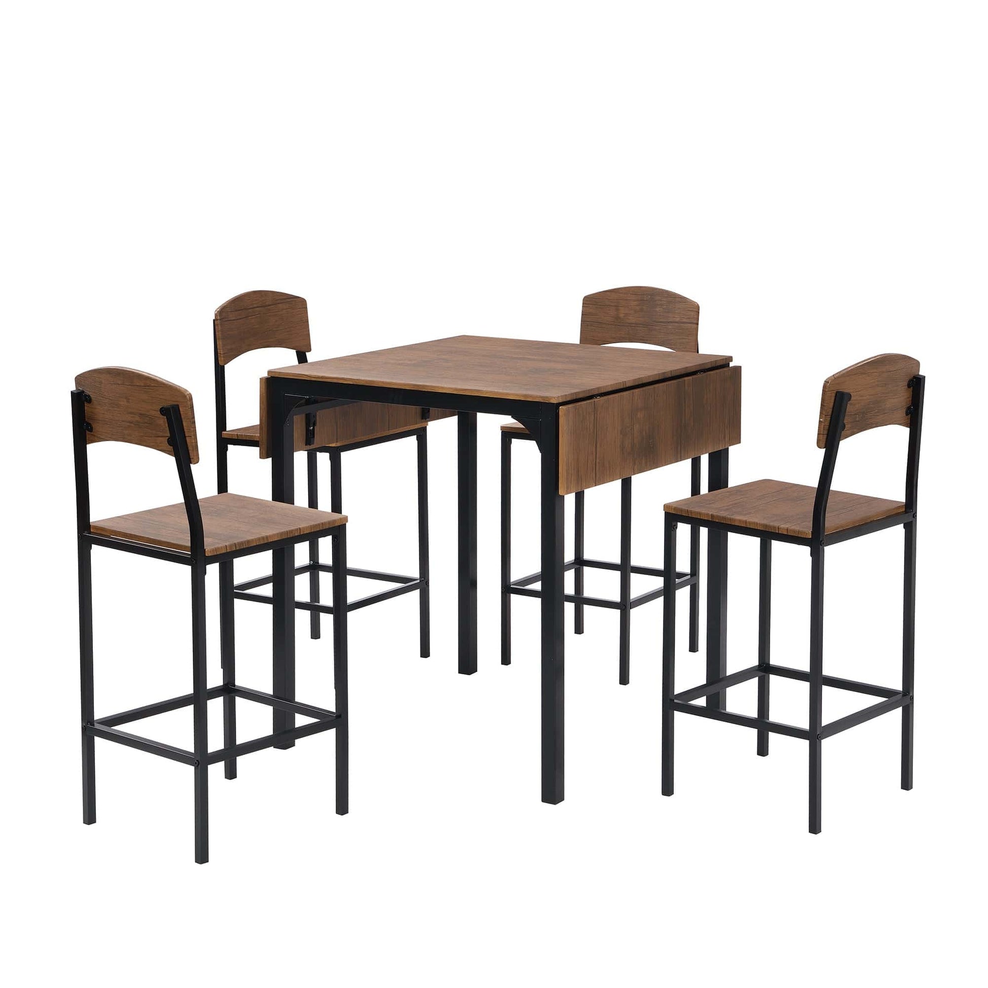 1st Choice Furniture Direct Counter Height Set 1st Choice Black Frame/Brown 5-pc Counter Height Dining Set