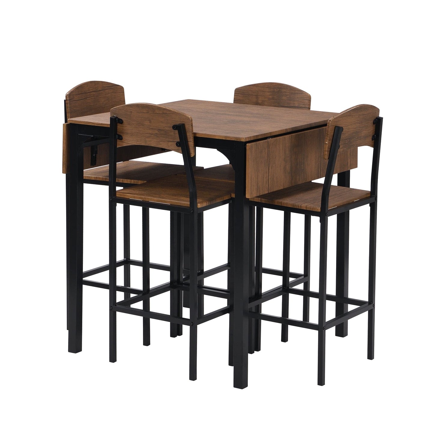 1st Choice Furniture Direct Counter Height Set 1st Choice Black Frame/Brown 5-pc Counter Height Dining Set