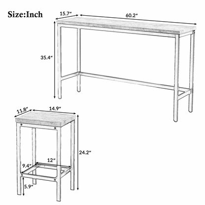 1st Choice Furniture Direct Counter Height Set 1st Choice Brown Counter Height 3-Piece Dining Set with footrest