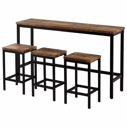 1st Choice Furniture Direct Counter Height Set 1st Choice Brown Counter Height 3-Piece Dining Set with footrest