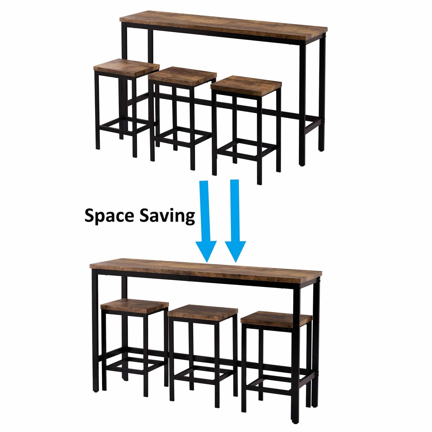 1st Choice Furniture Direct Counter Height Set 1st Choice Brown Counter Height 3-Piece Dining Set with footrest