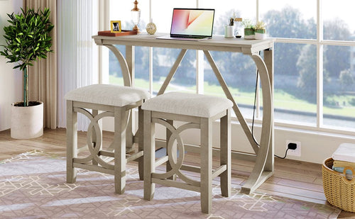1st Choice Furniture Direct Counter Height Set 1st Choice Counter Height Dining Set w/ USB Port & Upholstered Stools