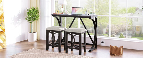 1st Choice Furniture Direct Counter Height Set 1st Choice Farmhouse 3-Pc Counter Height Dining Set w/ USB & Stools