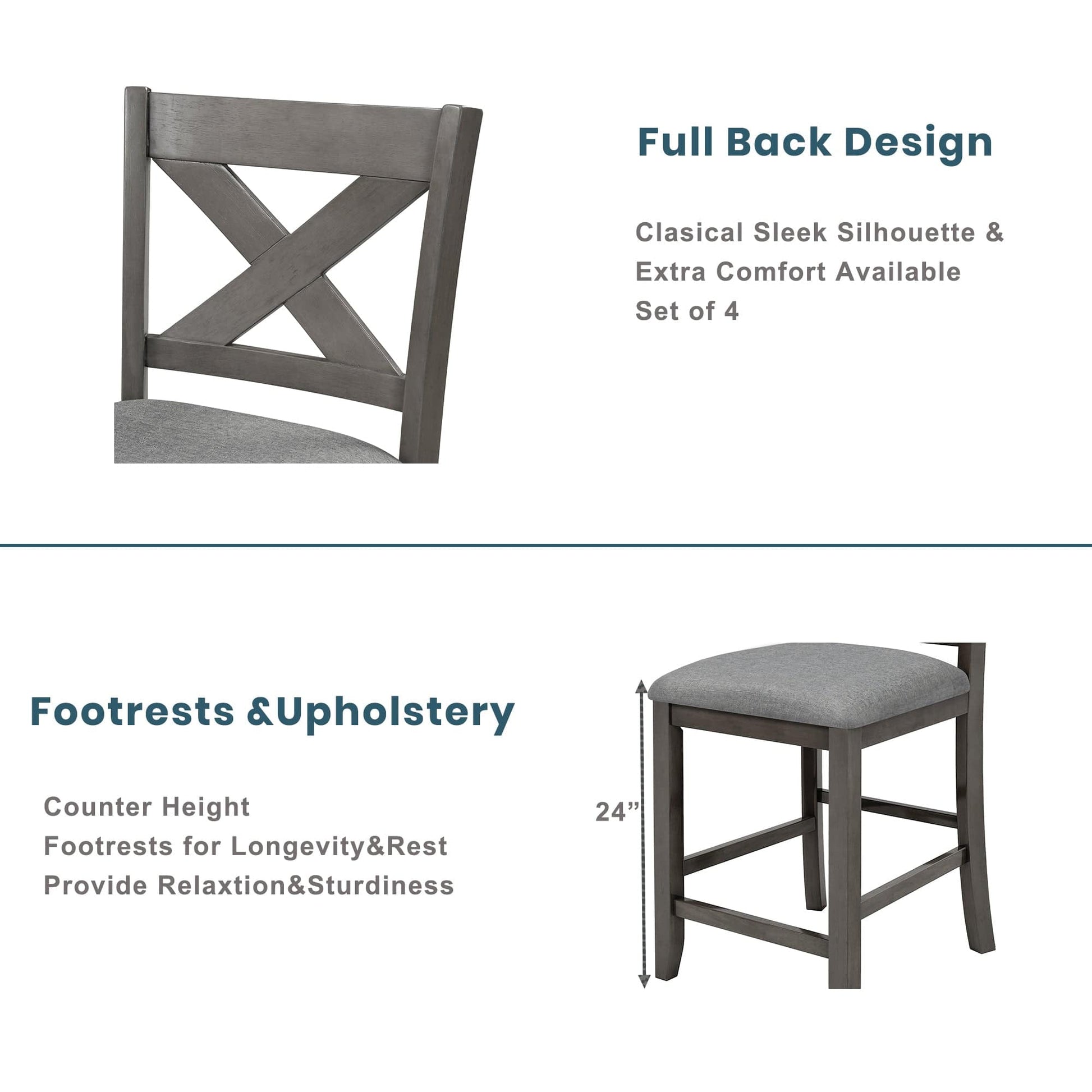 1st Choice Furniture Direct Counter Height Set 1st Choice Rustic 5-Piece Dining Set w/ Counter-Height Table & 4 Chair