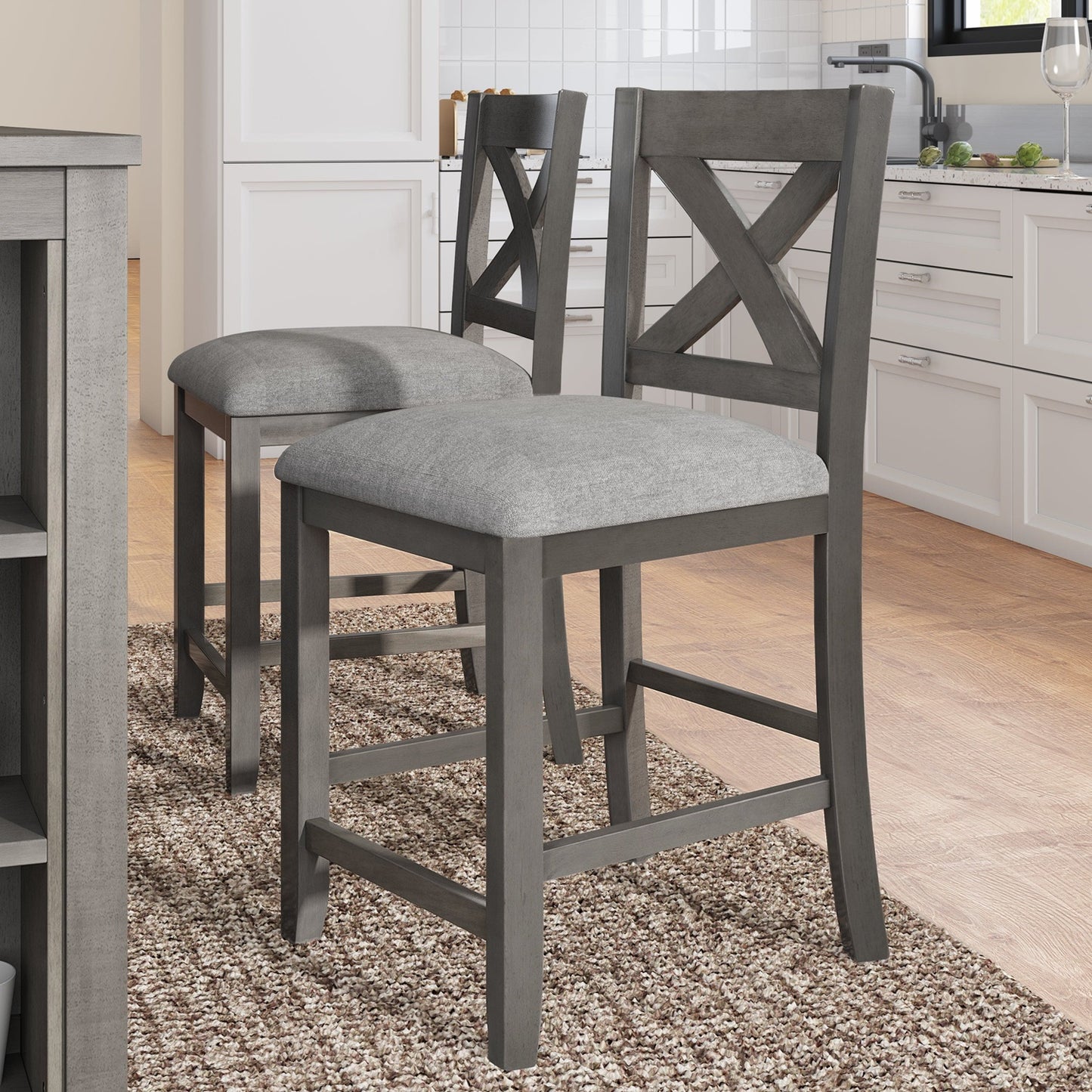 1st Choice Furniture Direct Counter Height Set 1st Choice Rustic 5-Piece Dining Set w/ Counter-Height Table & 4 Chair