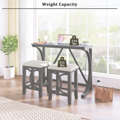 1st Choice Furniture Direct Counter Height Set 1st Choice Rustic Gray 3-Piece Counter Height Dining Set w/USB Port