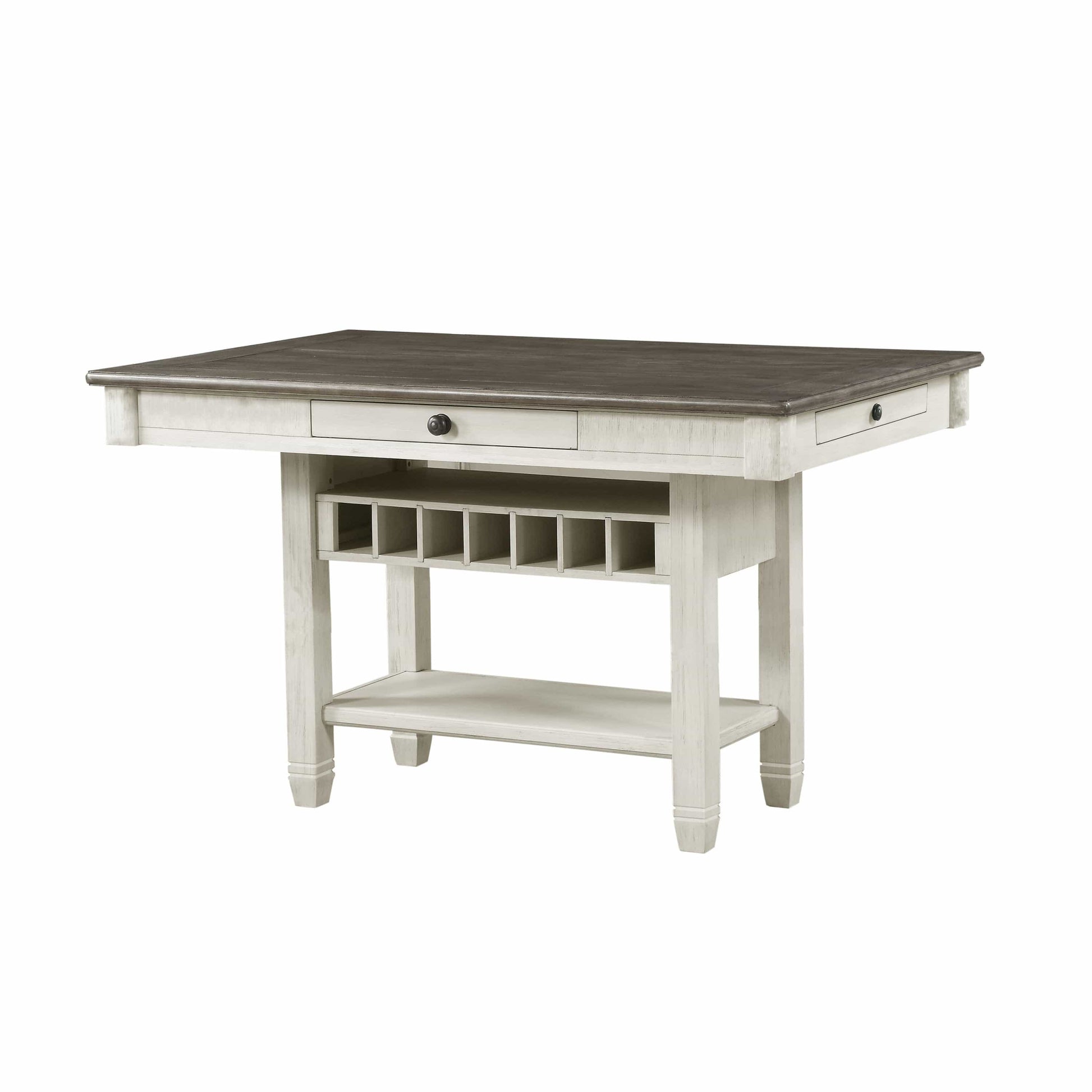1st Choice Furniture Direct Counter Height Table 1st Choice Counter Height Table with Drawers in White & Rosy Brown