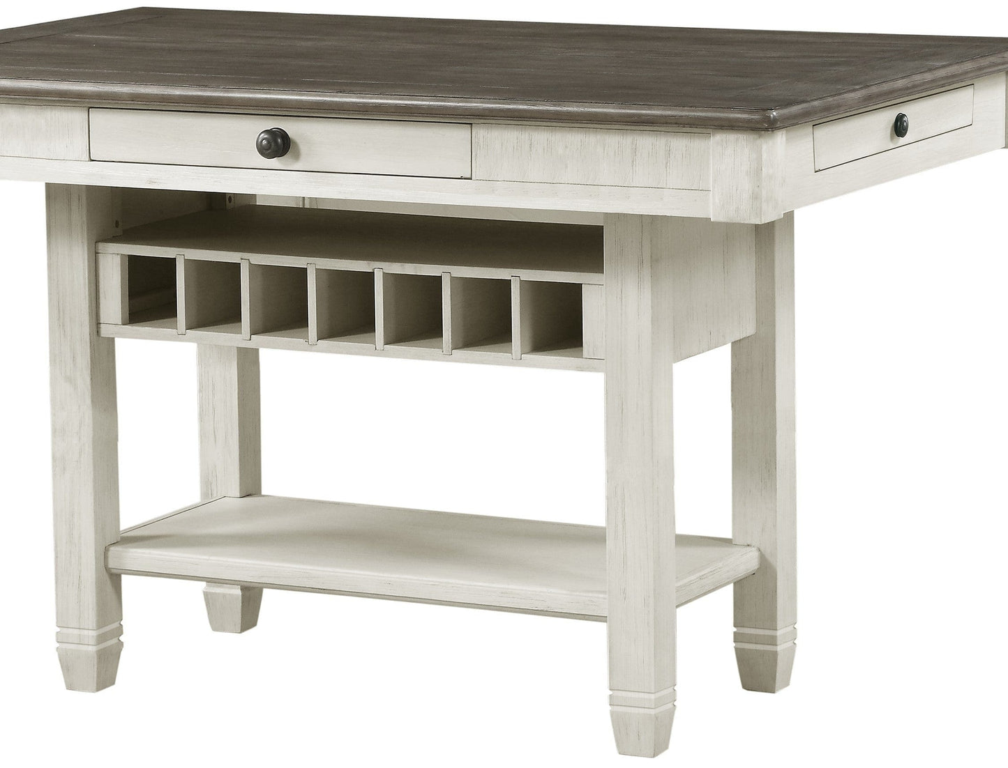 1st Choice Furniture Direct Counter Height Table 1st Choice Counter Height Table with Drawers in White & Rosy Brown