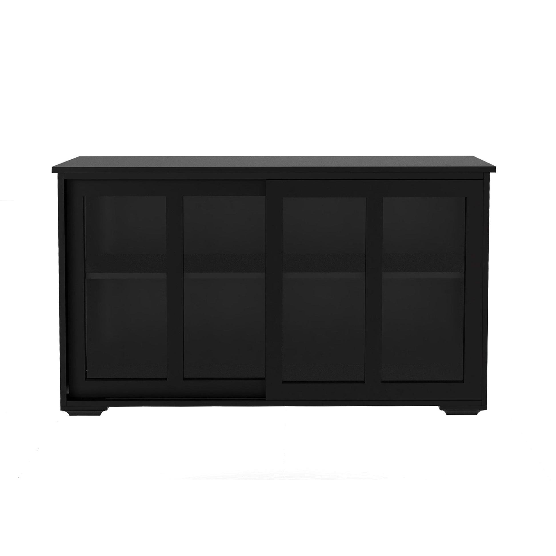 1st Choice Furniture Direct Cupboard 1st Choice Kitchen Storage Stand Cupboard With Glass Door in Black