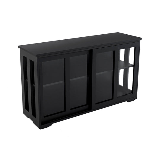 1st Choice Furniture Direct Cupboard 1st Choice Kitchen Storage Stand Cupboard With Glass Door in Black