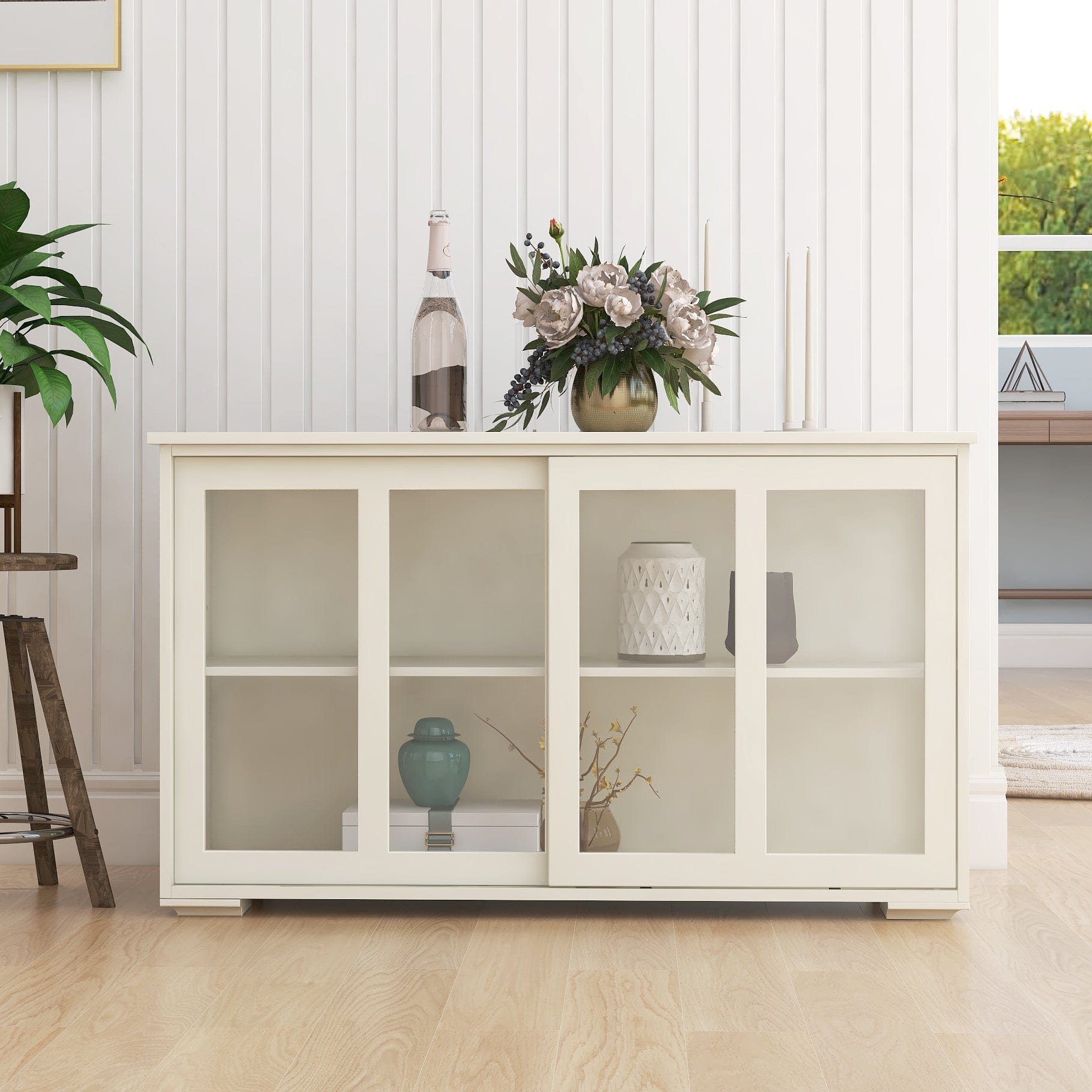 1st Choice Furniture Direct Cupboard 1st Choice White Kitchen Stand Cupboard with Glass Door