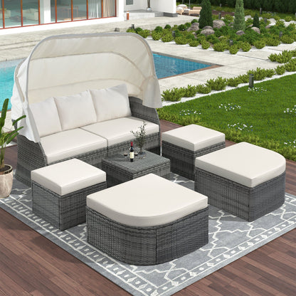 1st Choice Furniture Direct Daybed 1st Choice Modern Outdoor Patio Set Daybed with Retractable Canopy