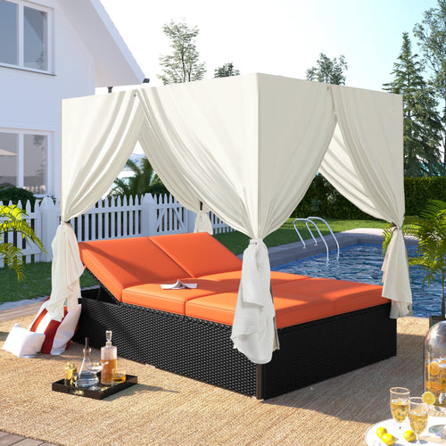 1st Choice Furniture Direct Daybed 1st Choice Modern Outdoor Patio Wicker Sunbed Daybed with Cushions