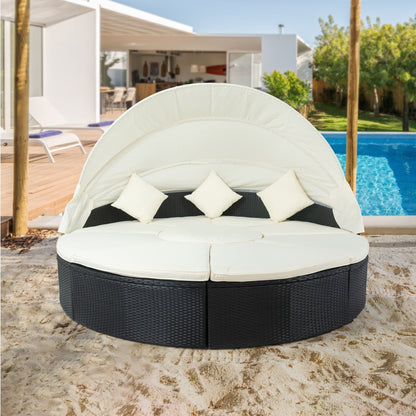 1st Choice Furniture Direct Daybed 1st Choice Patio Rattan Wicker Round Daybed with Retractable Canopy