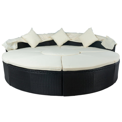 1st Choice Furniture Direct Daybed 1st Choice Patio Rattan Wicker Round Daybed with Retractable Canopy