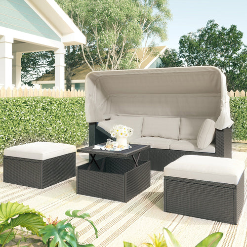 1st Choice Furniture Direct Daybed 1st Choice U-Style Daybed with Retractable Canopy and Washable Cushion