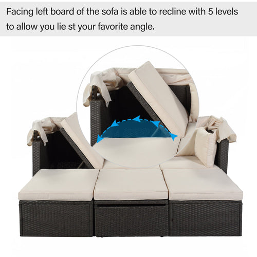 1st Choice Furniture Direct Daybed 1st Choice U-Style Daybed with Retractable Canopy and Washable Cushion