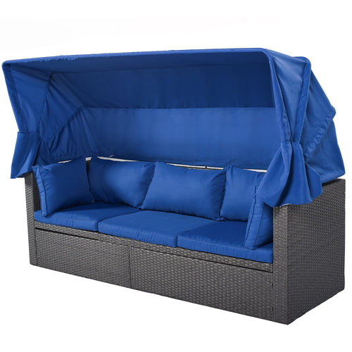 1st Choice Furniture Direct Daybed 1st Choice U-Style Patio Daybed with Canopy & Washable Cushions