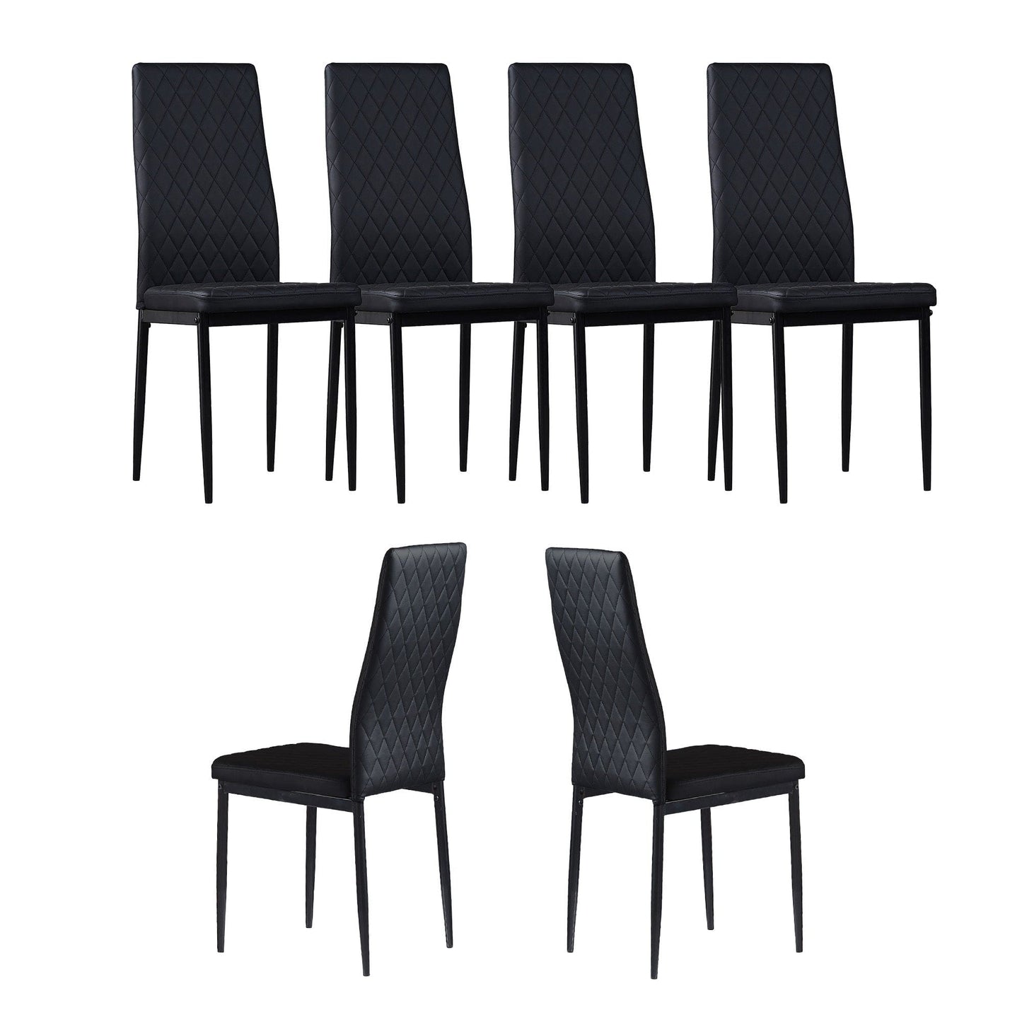 1st Choice Furniture Direct Dining Chair Set 1st Choice Black Modern Minimalist Fireproof Dining Chairs- Set of 6