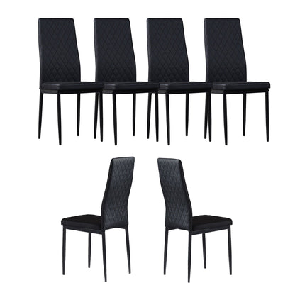 1st Choice Furniture Direct Dining Chair Set 1st Choice Black Modern Minimalist Fireproof Dining Chairs- Set of 6