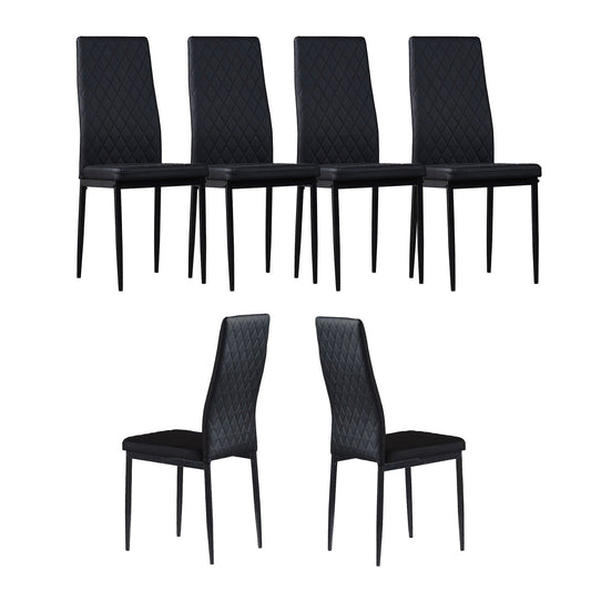 1st Choice Furniture Direct Dining Chair Set 1st Choice Black Modern Minimalist Fireproof Dining Chairs- Set of 6