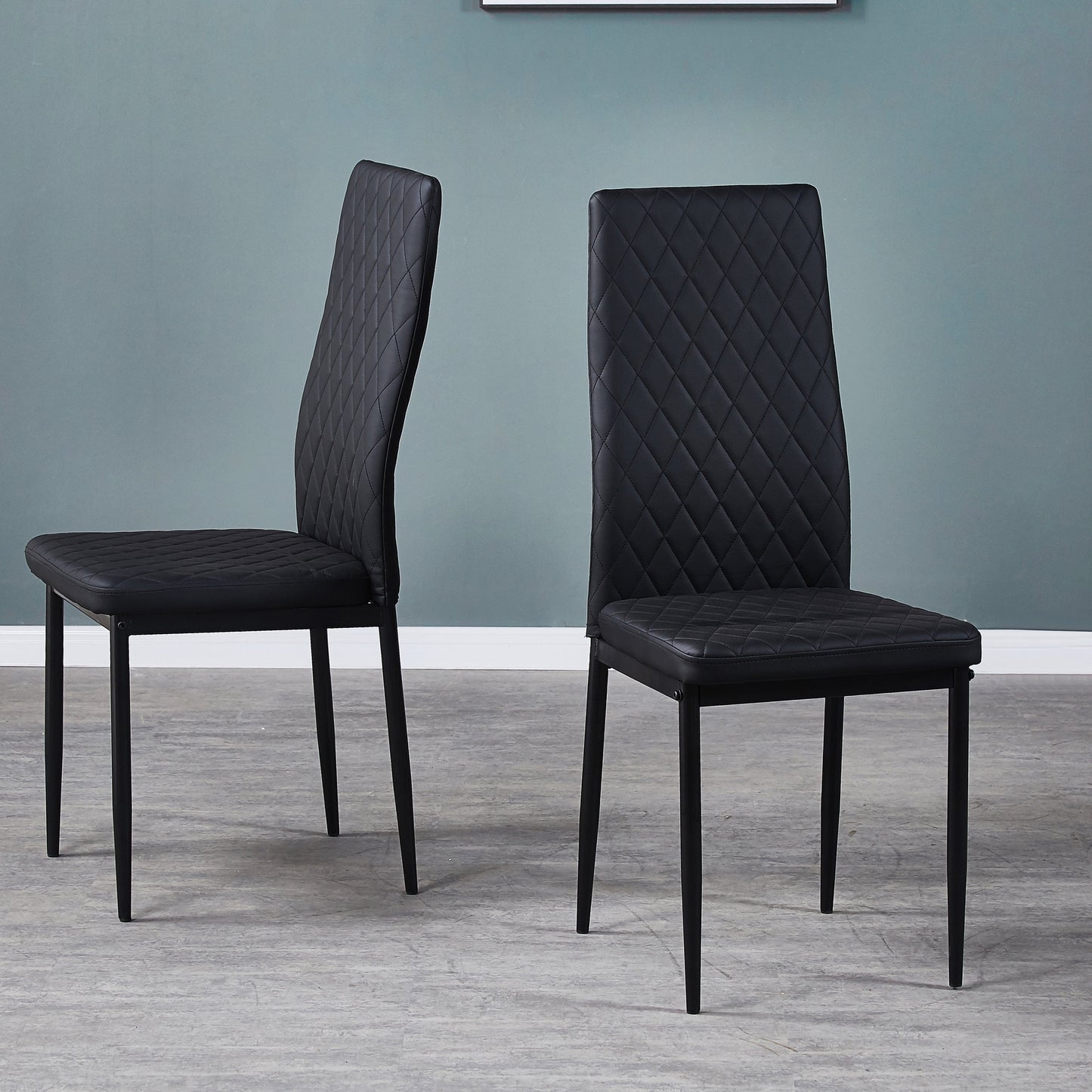 1st Choice Furniture Direct Dining Chair Set 1st Choice Black Modern Minimalist Fireproof Dining Chairs- Set of 6