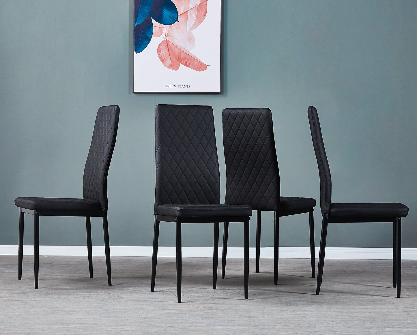 1st Choice Furniture Direct Dining Chair Set 1st Choice Black Modern Minimalist Fireproof Dining Chairs- Set of 6