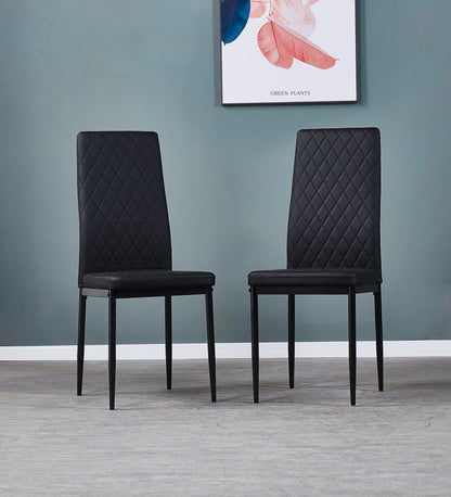 1st Choice Furniture Direct Dining Chair Set 1st Choice Black Modern Minimalist Fireproof Dining Chairs- Set of 6