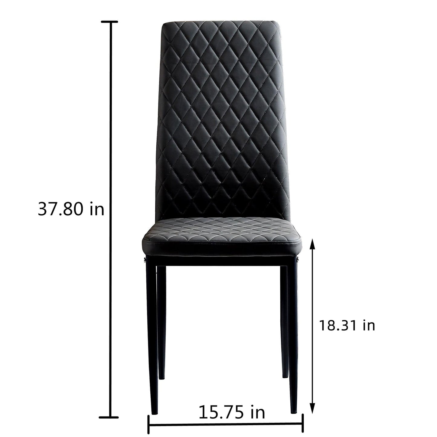 1st Choice Furniture Direct Dining Chair Set 1st Choice Black Modern Minimalist Fireproof Dining Chairs- Set of 6