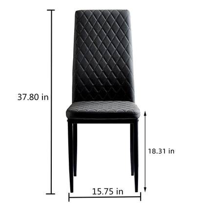 1st Choice Furniture Direct Dining Chair Set 1st Choice Black Modern Minimalist Fireproof Dining Chairs- Set of 6