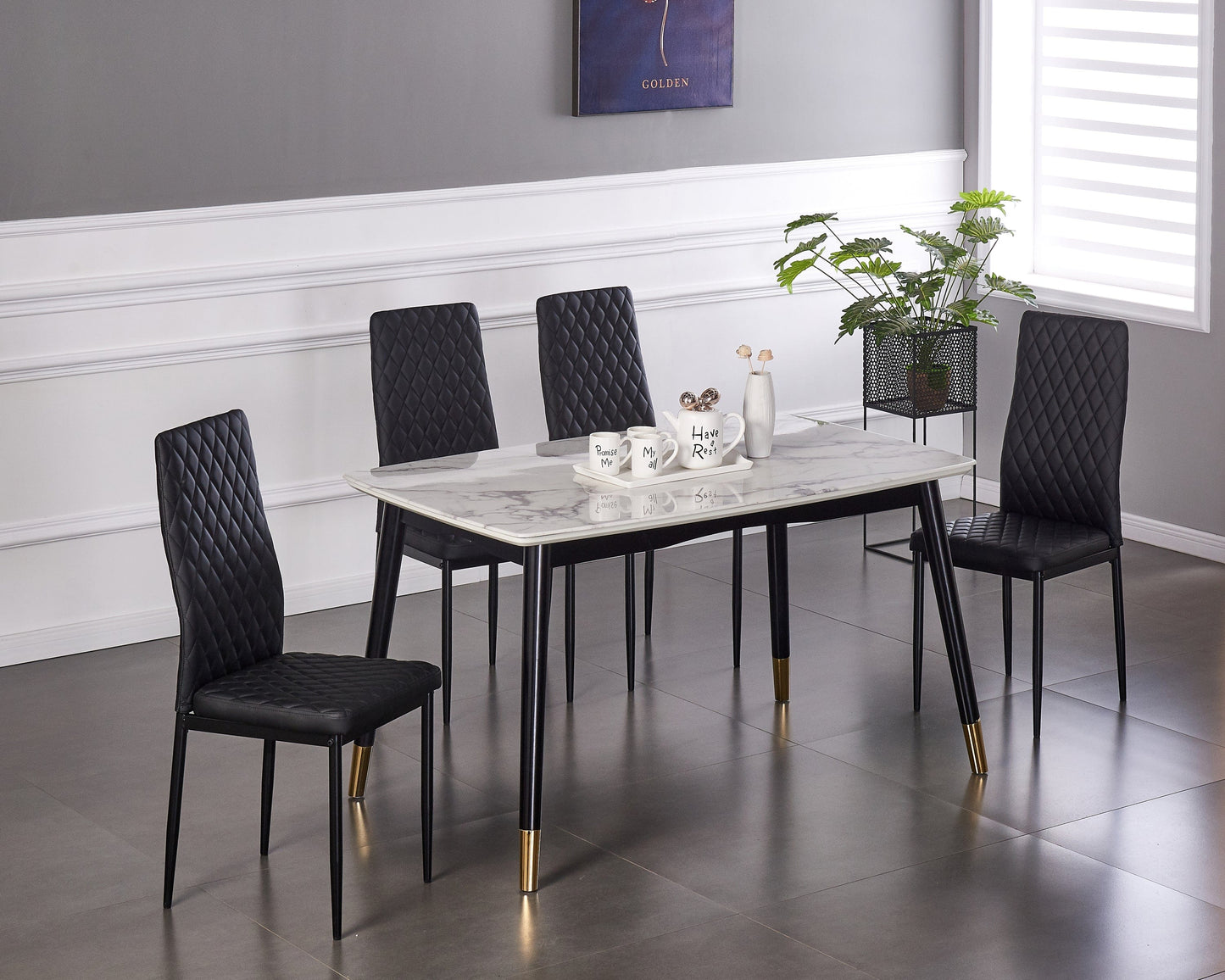 1st Choice Furniture Direct Dining Chair Set 1st Choice Black Modern Minimalist Fireproof Dining Chairs- Set of 6