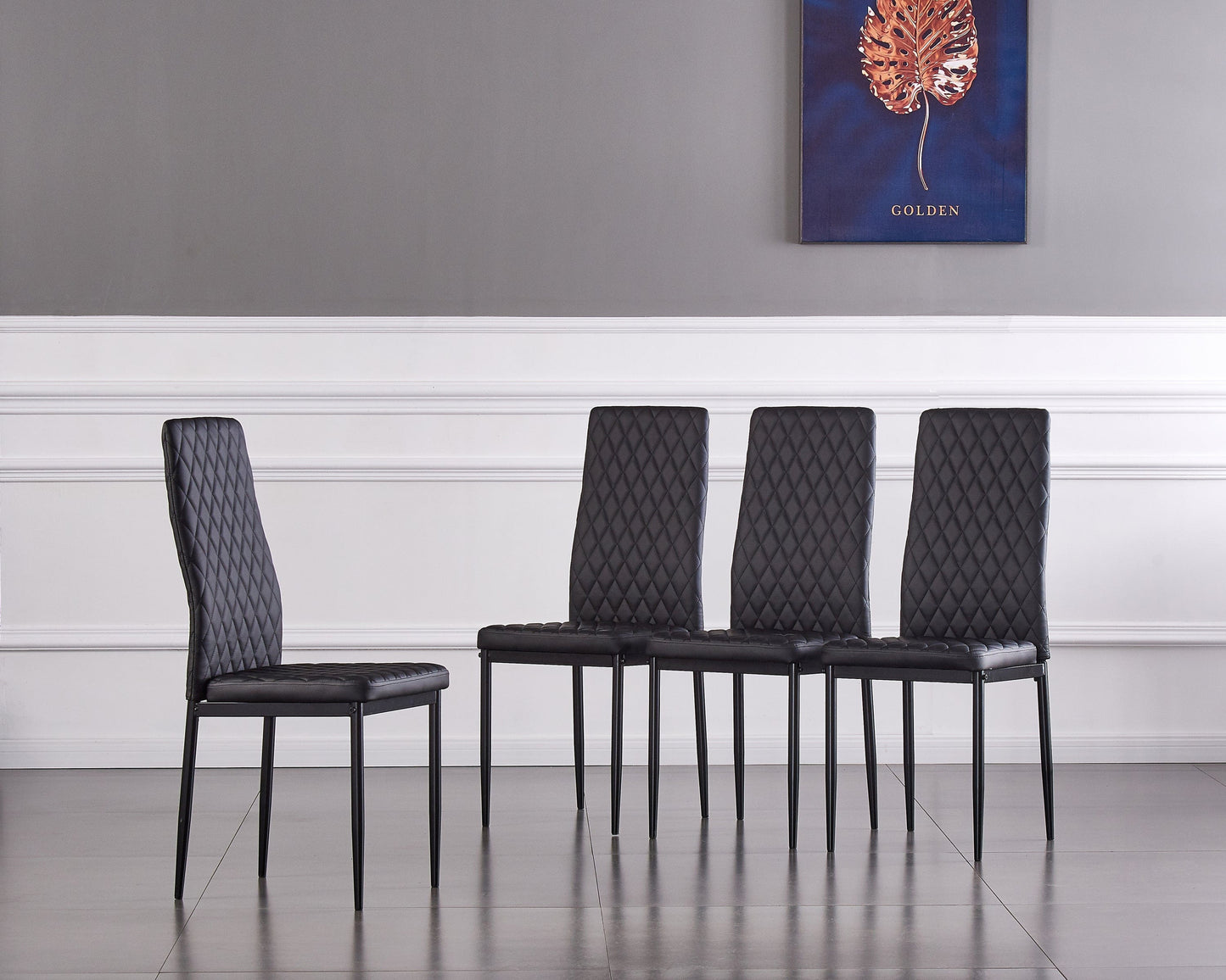 1st Choice Furniture Direct Dining Chair Set 1st Choice Black Modern Minimalist Fireproof Dining Chairs- Set of 6