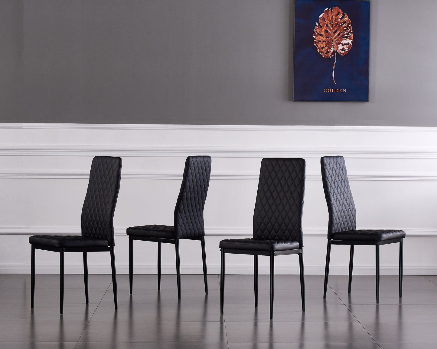 1st Choice Furniture Direct Dining Chair Set 1st Choice Black Modern Minimalist Fireproof Dining Chairs- Set of 6