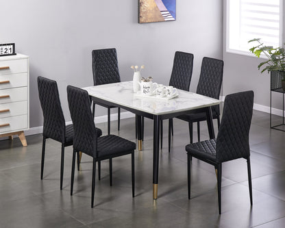 1st Choice Furniture Direct Dining Chair Set 1st Choice Black Modern Minimalist Fireproof Dining Chairs- Set of 6