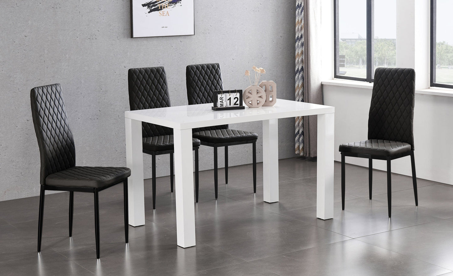 1st Choice Furniture Direct Dining Chair Set 1st Choice Black Modern Minimalist Fireproof Dining Chairs- Set of 6