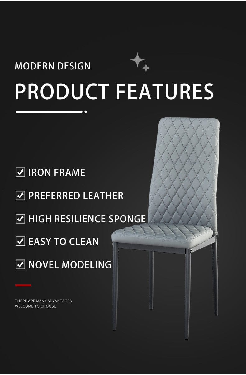 1st Choice Furniture Direct Dining Chair Set 1st Choice Black Modern Minimalist Fireproof Dining Chairs- Set of 6
