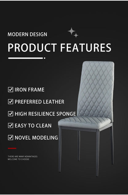 1st Choice Furniture Direct Dining Chair Set 1st Choice Black Modern Minimalist Fireproof Dining Chairs- Set of 6