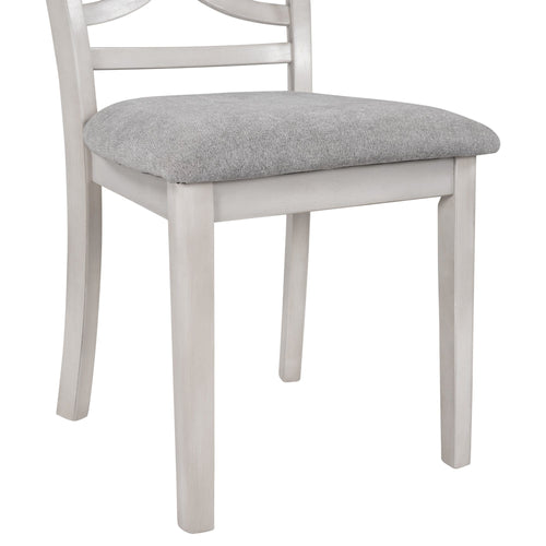 1st Choice Furniture Direct Dining Chair Set 1st Choice Rustic Wood 4-Piece Kitchen Chairs in Light Grey+White