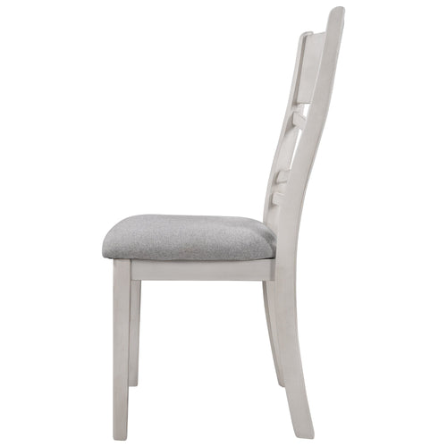 1st Choice Furniture Direct Dining Chair Set 1st Choice Rustic Wood 4-Piece Kitchen Chairs in Light Grey+White