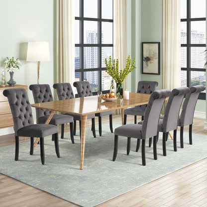1st Choice Furniture Direct Dining Chair Set 1st Choice Set of 2 Classic Fabric Tufted Dining Chair w/ Wooden Legs