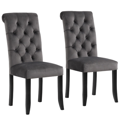 1st Choice Furniture Direct Dining Chair Set 1st Choice Set of 2 Classic Fabric Tufted Dining Chair w/ Wooden Legs