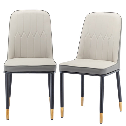 1st Choice Furniture Direct Dining Chair Set 1st Choice Set of 2 Dining Chair with Iron Metal Legs in Beige Finish
