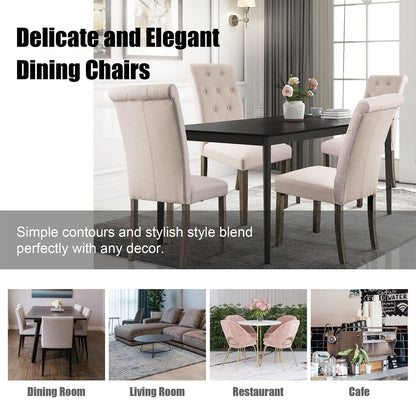 1st Choice Furniture Direct Dining Chair Set 1st Choice Set of 2 Elegant Solid Wood Tufted Dining Chairs