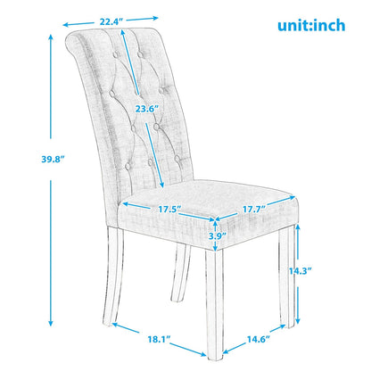 1st Choice Furniture Direct Dining Chair Set 1st Choice Set of 2 Elegant Solid Wood Tufted Dining Chairs