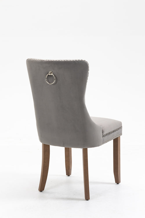 1st Choice Furniture Direct Dining Chair Set 1st Choice Set of 2 Upholstered Gray Velvet Dining Chair