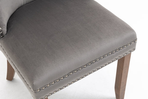 1st Choice Furniture Direct Dining Chair Set 1st Choice Set of 2 Upholstered Gray Velvet Dining Chair