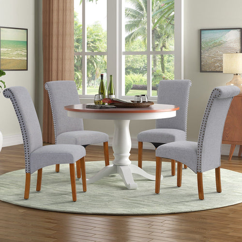 1st Choice Furniture Direct Dining Chairs 1st Choice Set of 2 Upholstered Dining Chairs w/ Wood Leg, Padded Seat